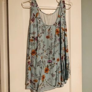 Anthro Mixed Media Floral Tank 1X